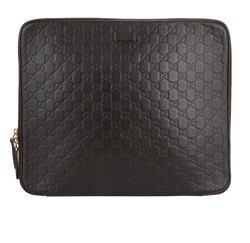 Gucci Guccissima Laptop Case, Leather, Brown, 520981, 3*